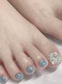 サラ 千種吹上店(Sara) 大き目ストーンを使って仕上げる人気のアート×フットネイル♪