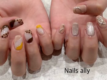 ネイルズアリー 立川店(Nails ally)/レオパード×ギャラクシー×秋