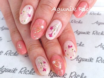 アグニークリッシェ(Agunik Riche)/【押し花ネイル】