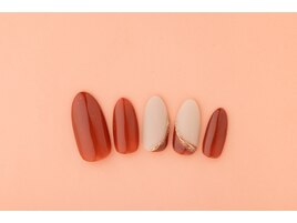 赤×白　シンプルネイル