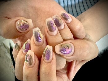 ヌル ネイル 堀江(NURU NAIL HORIE)/ミラーニュアンスネイル☆