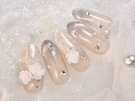 【ワンホンコース】薔薇ネイル
