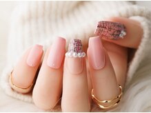 ヴァンネイル みなとみらい馬車道(VINGT NAIL)/ツイード×ピンク