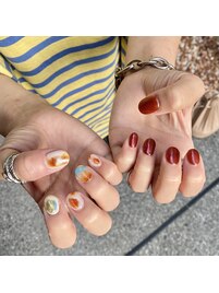 赤茶ミラーネイル★