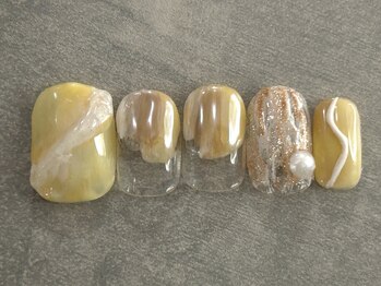 カラネイル 南森町店(calla nail)/パステルイエロー 淡色ネイル