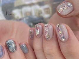 押し花クリアぷっくりネイル