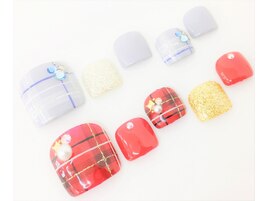 チェック柄+ストーン