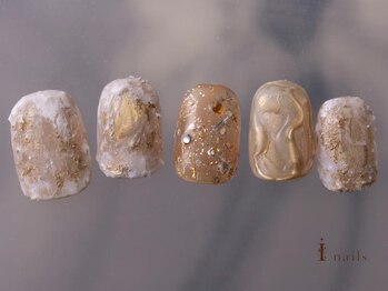 アイネイルズ 吉祥寺店(I nails)/質感ニュアンス雪ネイル