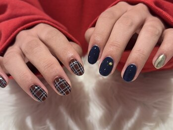 シェルネイル(SHELL NAIL)/秋/冬/チェック/staff:Noa