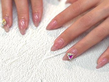 ワンカラー＋Vカットストーン