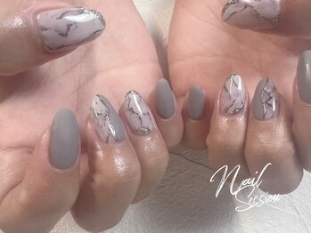ネイルセッション(nail session)/大理石×マット