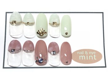 ネイルアンドアイ ミント(nail＆eye mint)/8月キャンペーンネイル☆￥6480
