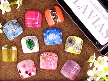 プロフェッショナル ネイルサロン ラヴィアス(LAVIAS)/【フット】ワンカラ＋アート２本