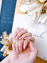 リラネイル(LilaS nail)/フラッシュネイル×パールパーツ