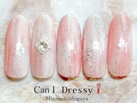 ピンクシルバーラメネイル
