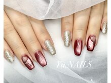 ユーネイルズ 恵比寿(Yu.NAILS.)/ボルドーマグネット×薔薇