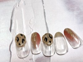 9月定額B ヒョウ柄ネイル
