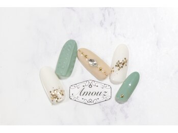 アモウズ(Amouz)/定額【テーマ:ニットネイル】3