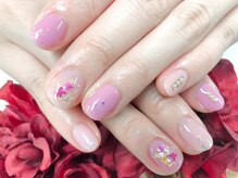 ダブルネイル(Double Nail)/【小山】押し花×シェル