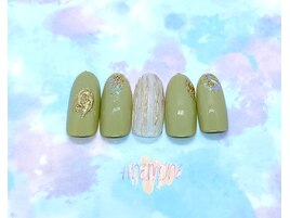 カーキニュアンスネイル☆