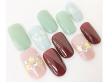ネイルサロン クイール 小山店(NAIL SALON QUILL)/ワンカラー+結晶アート