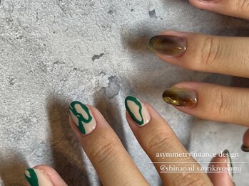 シナネイル 清澄白河店(SHINA NAIL)/アシンメトリーデザインネイル♪
