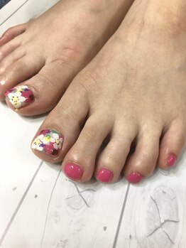 ヒールネイル(heal nail)/フット 花柄