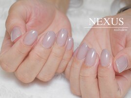 紫陽花カラーの透明感ネイル