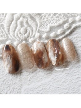 たゆ ネイル(たゆnail)/パラジェルカフェラテネイル