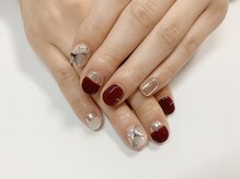 トヨネイル(TOYO NAIL)/ボルドー×大理石風☆