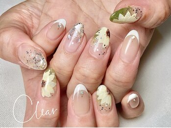 クリア(Clear)/ヒマワリネイル