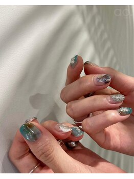 アオ 渋谷(ao.)/水色ネイル