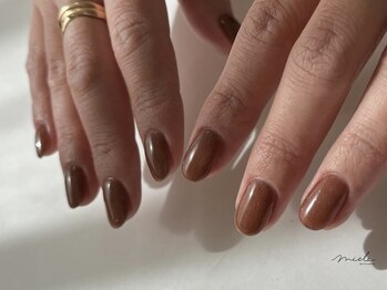 ミエレ(miele)/秋ブラウンフラッシュネイル