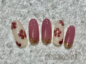 ミオリィ(meoli)/ワンカラー+お花アート