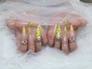 イエローフレンチネイル