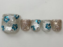 ラメ花キラキラ茶¥8500