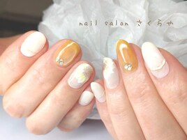 大人の夏のひまわりネイル♪