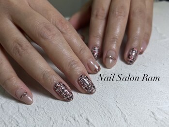 【ジェル】ツイードネイル