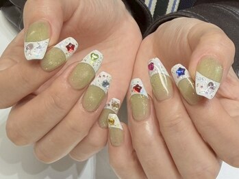 アイネイルズ 新宿店(I nails)/【Nanase】キラキラフレンチ
