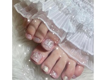 foot/キラキラ/リボン