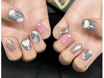 ネイルアンドアイラッシュスタジオ シュシュ(chouchou)/もやもや・ハート・ワンカラー