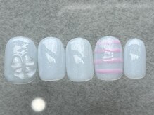 ネイルメゾン 天神店(NAIL MAISON)/ピンクボーダー￥6000