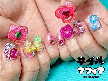 ネイルマフィア 渋谷(NAIL MAFIA)/カラフルパーツネイル