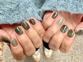 カーキもやもやネイル★