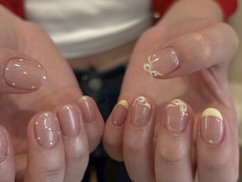 クルネ(QULNE)/リボンフレンチ/パール/バター