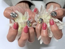 オフトゥール アトリエ カオ キャンアイドレッシー 鶴見店(ofuturo kao)の雰囲気(☆ゼブラ柄ネイル☆ピンクカラー☆)