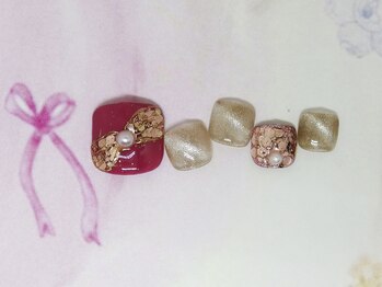 ネイルライフ(NailLife)/ホログラムリボン フット定額