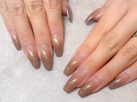 ラメグラデーション/ブラウン