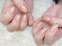 ネイルアンドアイラッシュサロン エスポアール(nail&eyelash salon espoir)/ガラスフレンチ　フレンチ
