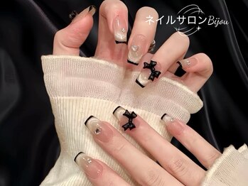 ビジュー(Bijou)/ワンホン風ブラックリボン